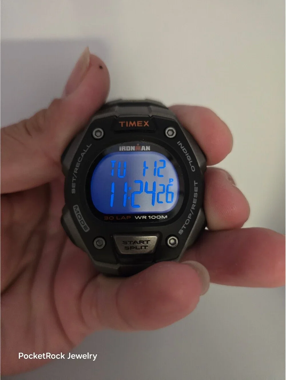 Timex Ironman Digital INDIGLO 30 Lap WR 100M Black Resin Strap